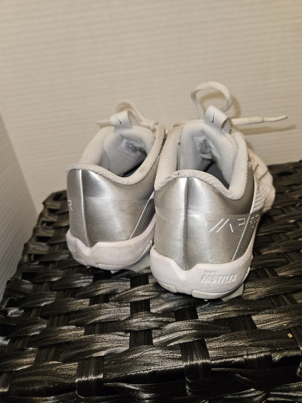 Nike Kids White and Silver Cleats